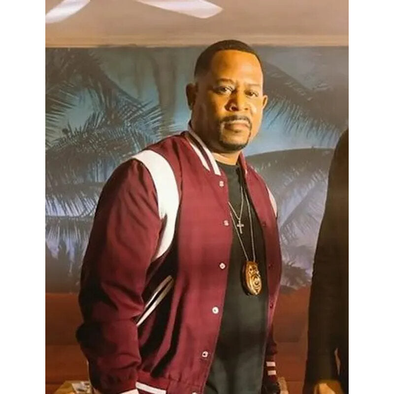 Martin Lawrence Maroon Versity Jacket-Bad Boys Ride or Die 2024