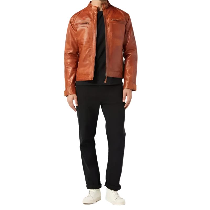 Biker Brown Leather Jacket