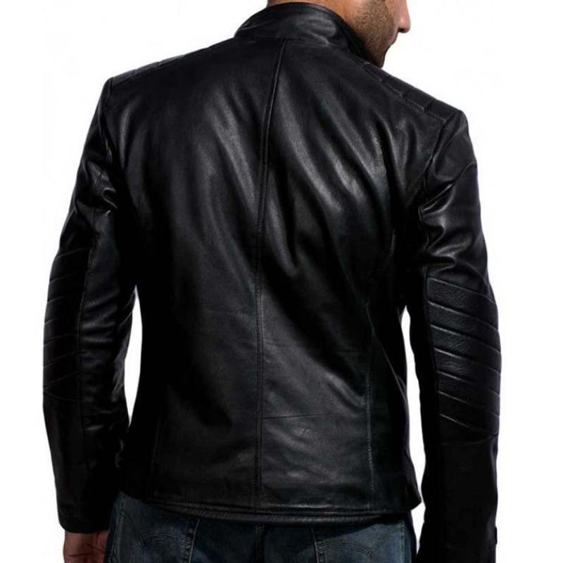 Men's Motorcycle David Beckham Black Leather Jacket