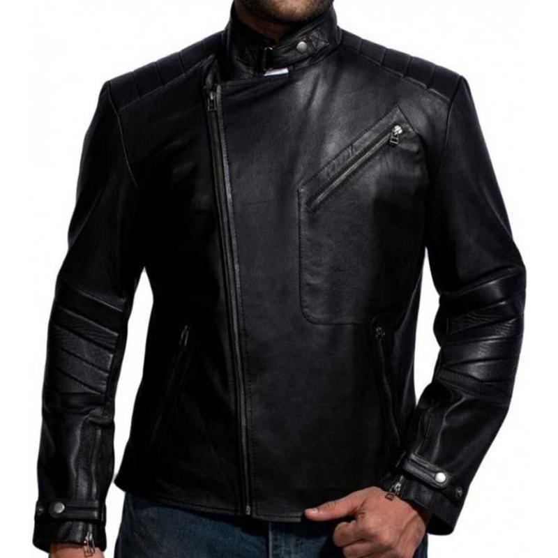 Men's Motorcycle David Beckham Black Leather Jacket