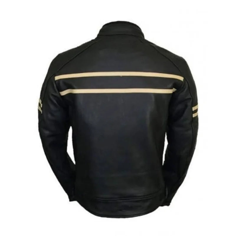 Men’s Retro Leather Black Biker Jacket