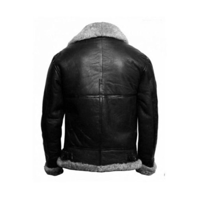 FUR Aviator Flying Pilot Bomber Sheep Skin Leather Jacket