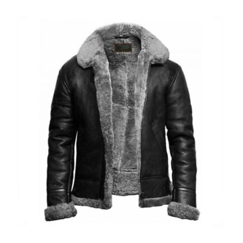 FUR Aviator Flying Pilot Bomber Sheep Skin Leather Jacket