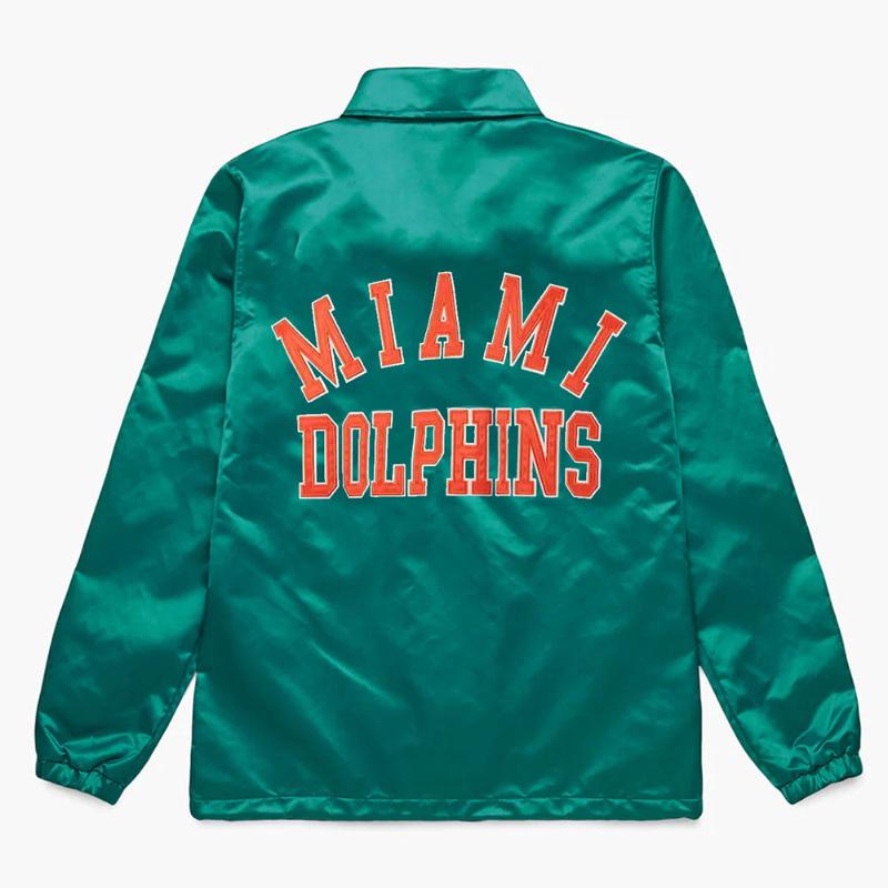 Miami Dolphins Coach Aqua Satin Jacket