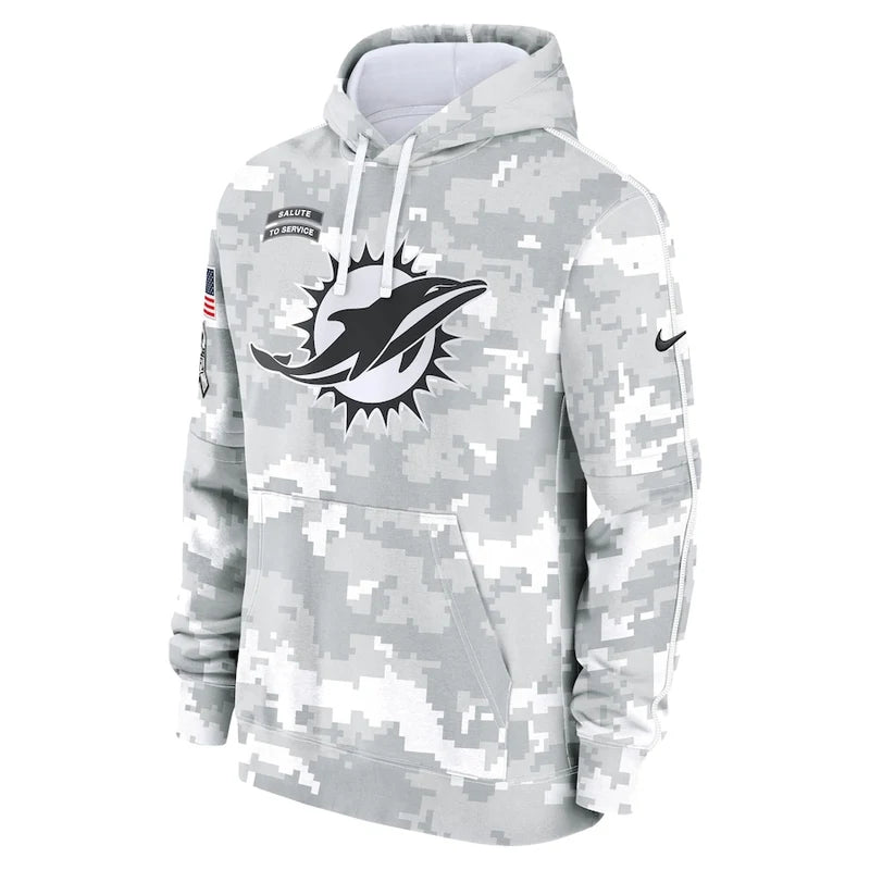 Miami Dolphins 2024 Arctic Camo Flag Hoodie