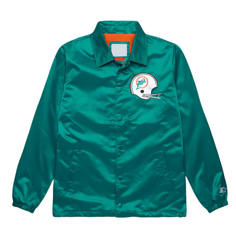 Miami Dolphins Coach Aqua Satin Jacket