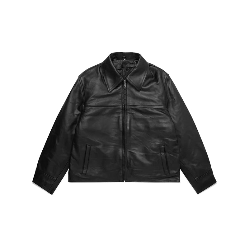 Mutimer Distressed Black Leather Jacket