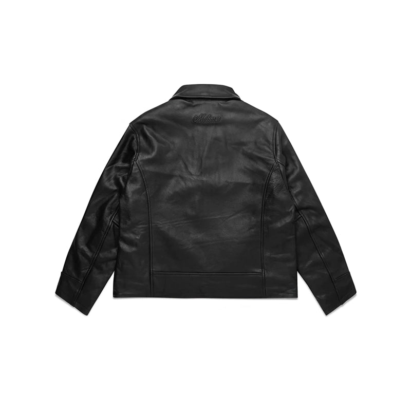 Mutimer Distressed Black Leather Jacket