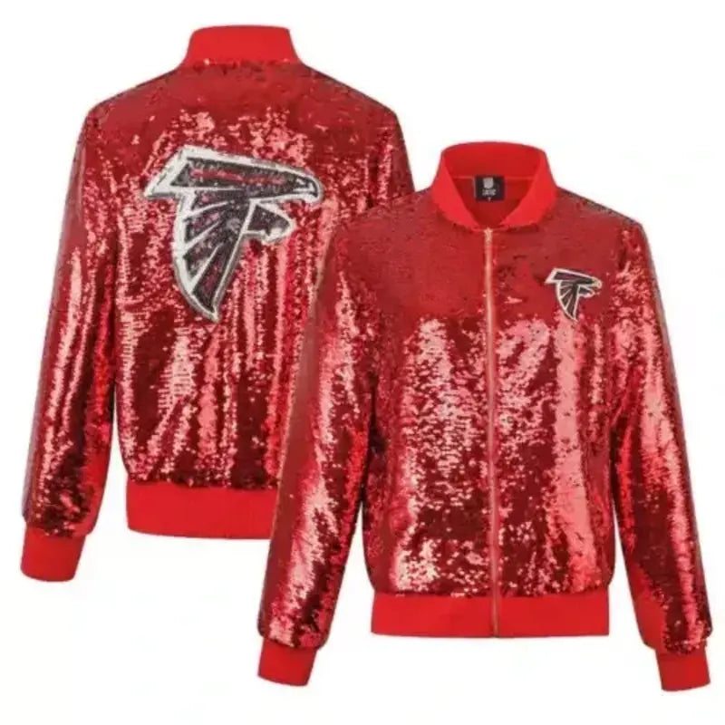 Atlanta Falcons Full-Zip Cuce Red Sequin Jacket