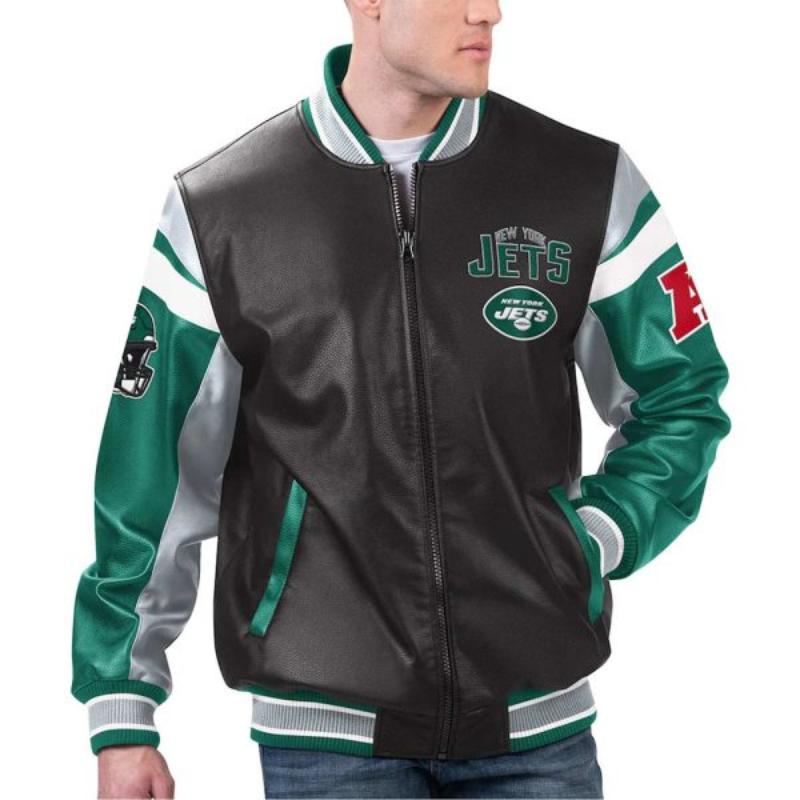 NY Jets Varsity Leather Jacket