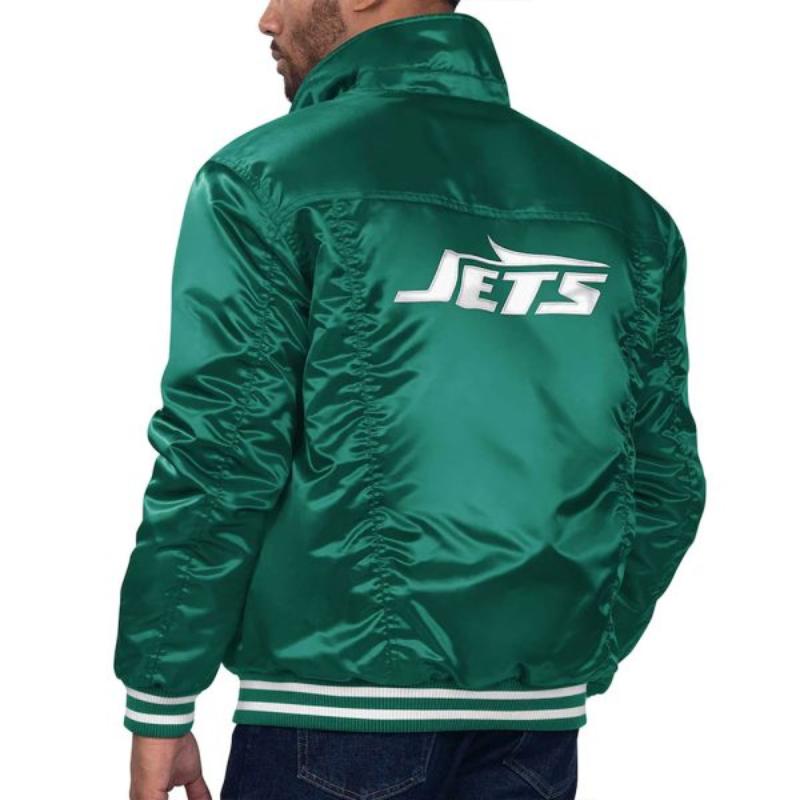 New York Jets Silver Green Tab Trucker Jacket