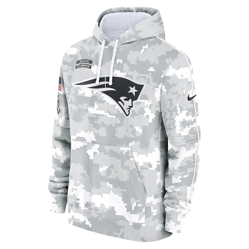 New England Patriots 2024 Arctic Camo Flag Hoodie