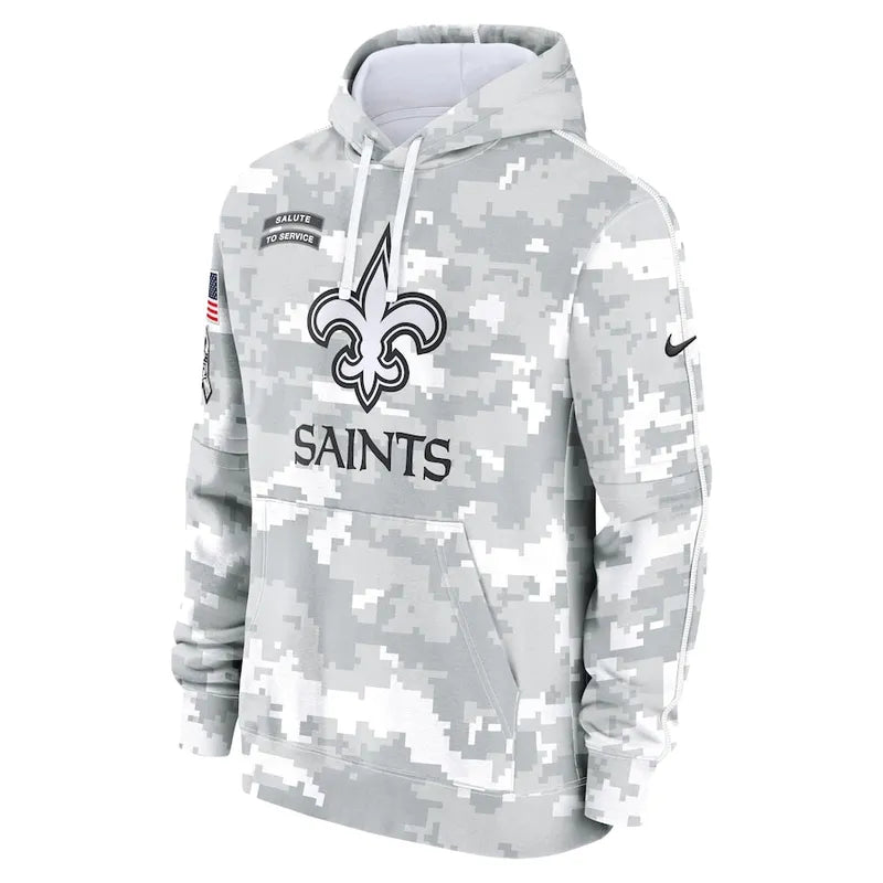 New Orleans Saints 2024 Arctic Camo Flag Hoodie