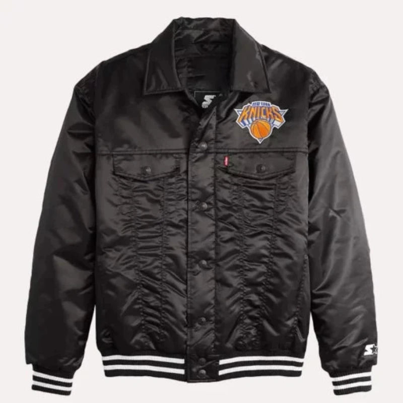 New York Knicks Team Black Satin Jacket