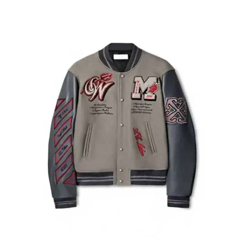 Ac Milan Off White Grey Bomber Jacket