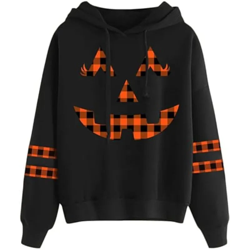 Spadehill Halloween Long Sleeve Pumpkin Fleece Hoodies