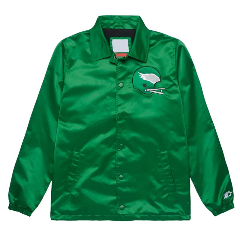 Philadelphia Eagles Coach Green Satin Bomber Jacket