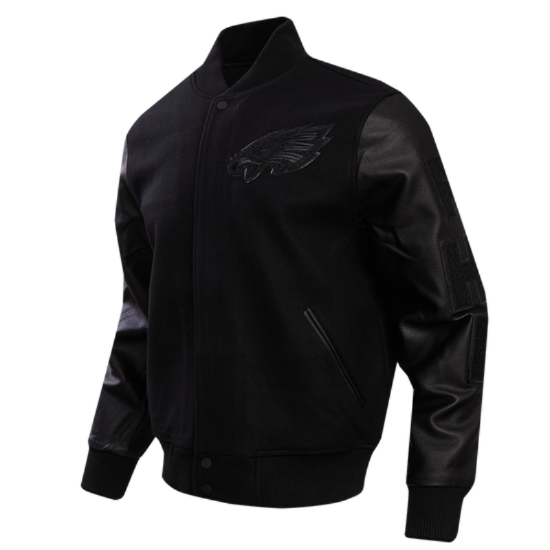 Philadelphia Eagles Triple Black Varsity Jacket