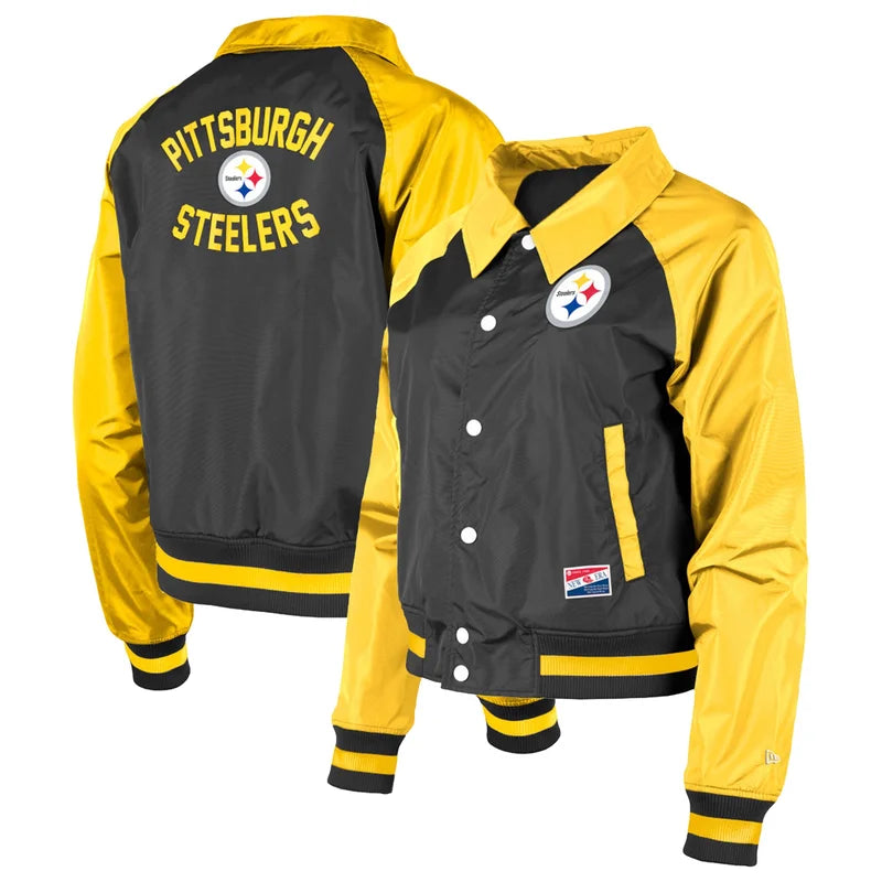 Pittsburgh Steelers Coaches Raglan Full-Snap Jacket