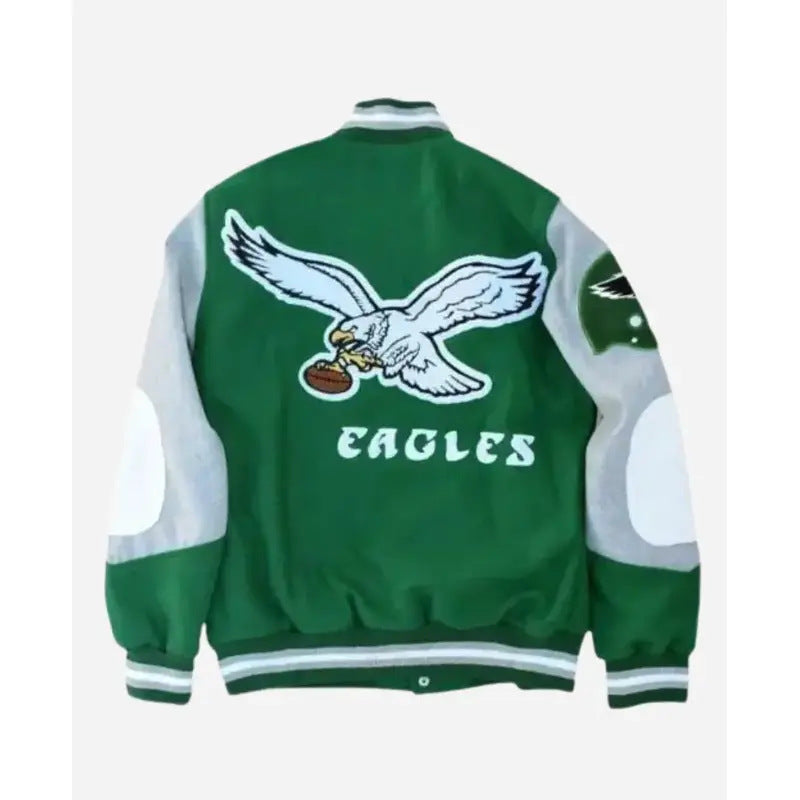 Eagles Green Letterman Varsity Jacket