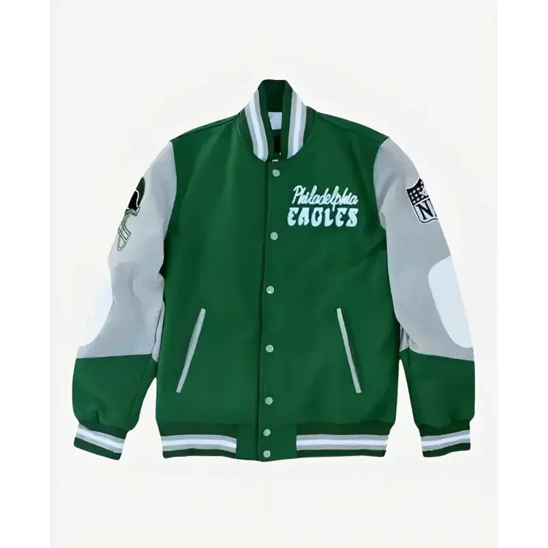 Eagles Green Letterman Varsity Jacket