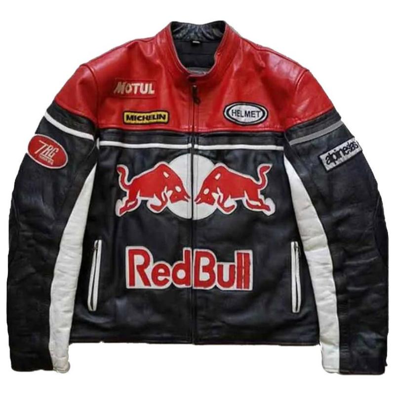 Red Bull Racing Black & Red Unisex Leather Jacket