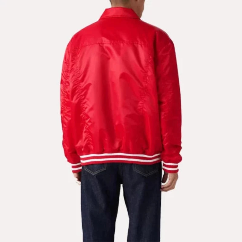 Chicago Bulls Baseball Team Red Satin Jacket