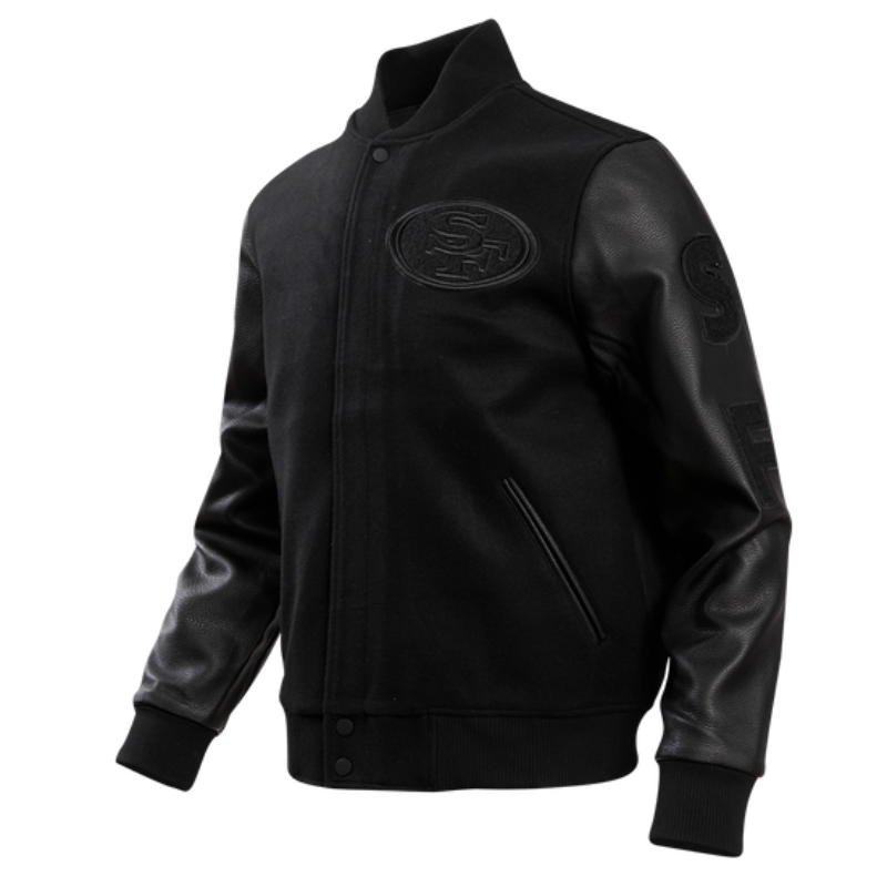 San Francisco 49ers Triple Black Varsity Jacket