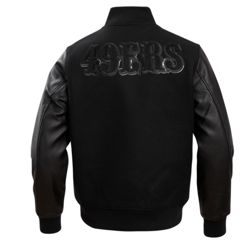 San Francisco 49ers Triple Black Varsity Jacket