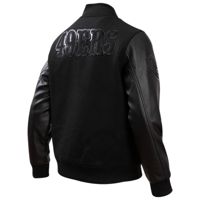 San Francisco 49ers Triple Black Varsity Jacket