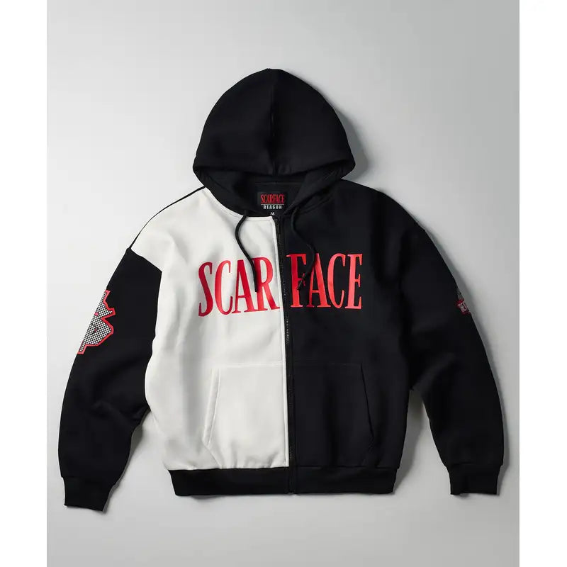 Scarface split full zip oversized hoodie