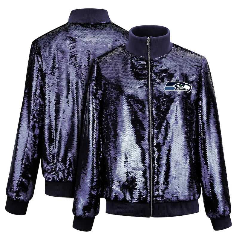 Seattle Seahawks Cuce Full Zip Sequins Jacket