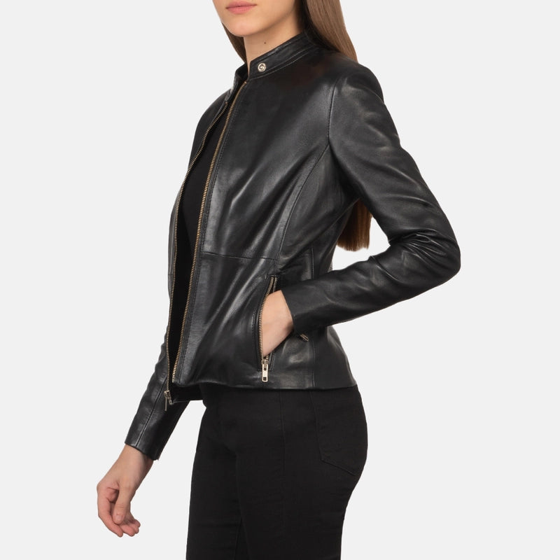 Rave Black Women's Leather Biker Jacket