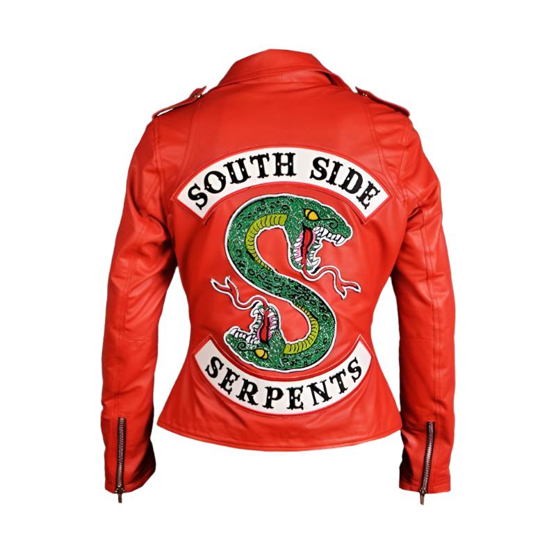 Southside Serpents Riverdale Red & Black Leather Jacket