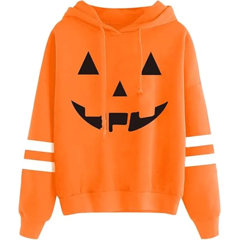 Spadehill Halloween Long Sleeve Pumpkin Fleece Hoodies