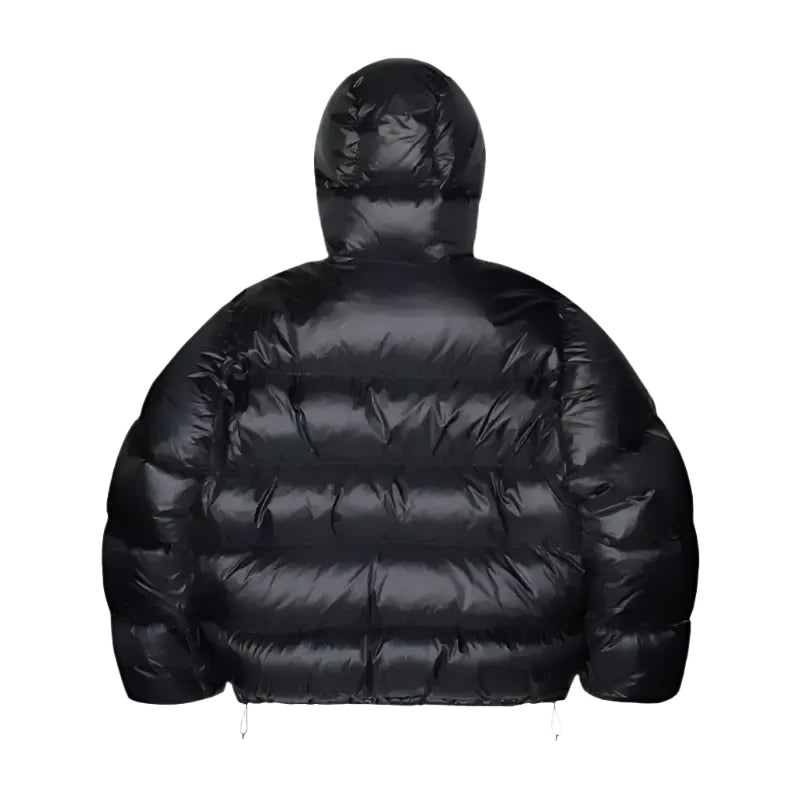 Stussy Black Down Hooded Puffer Jacket