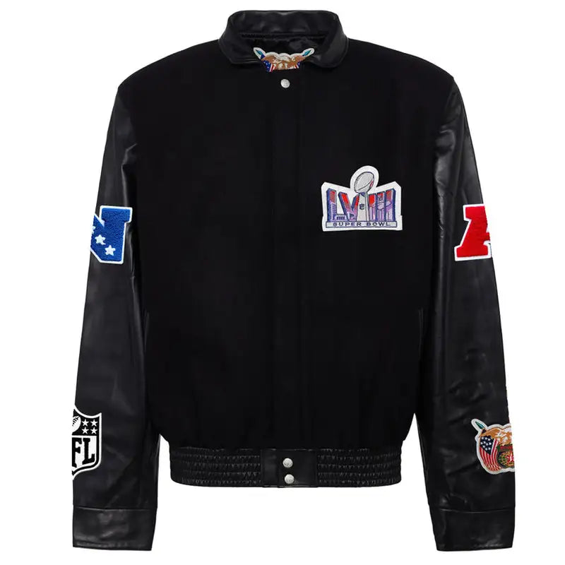 Super Bowl 2024 Black Varsity Jacket