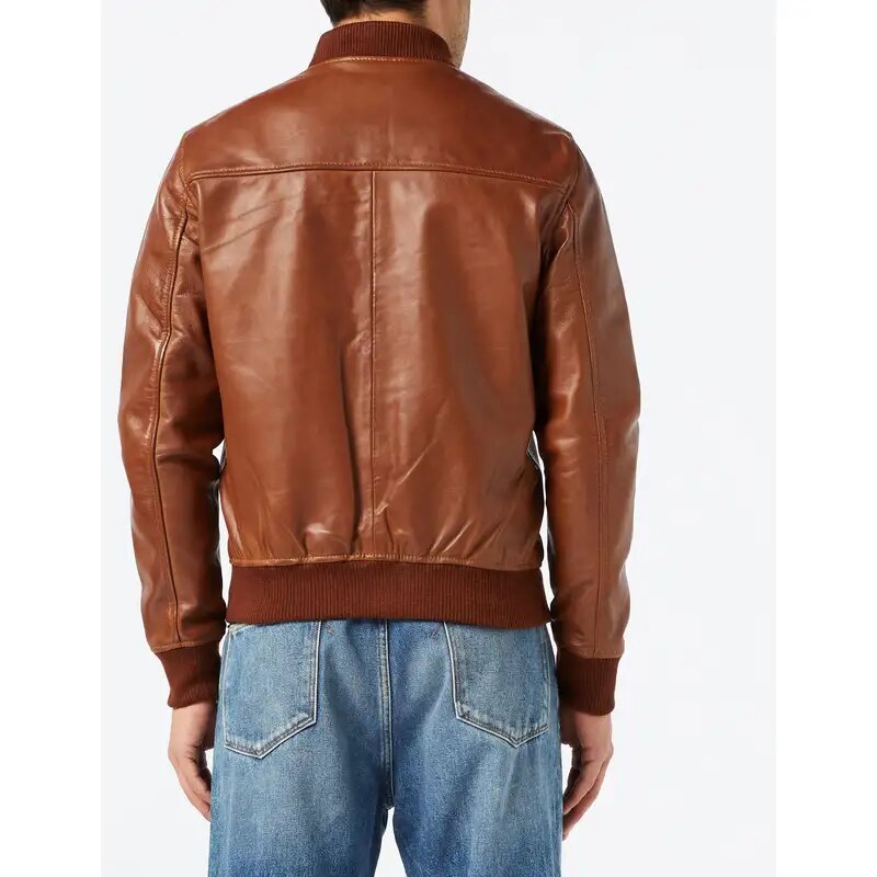 Tan Bomber Biker Men's Jacket