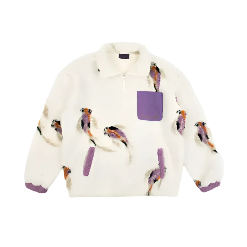 Taylor Swift Koi Fish White Sherpa Sweater For Unisex