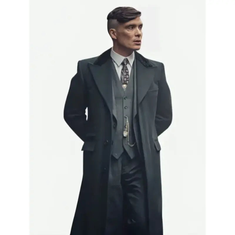 Thomas Shelby Peaky Blinders Black Wool Coat