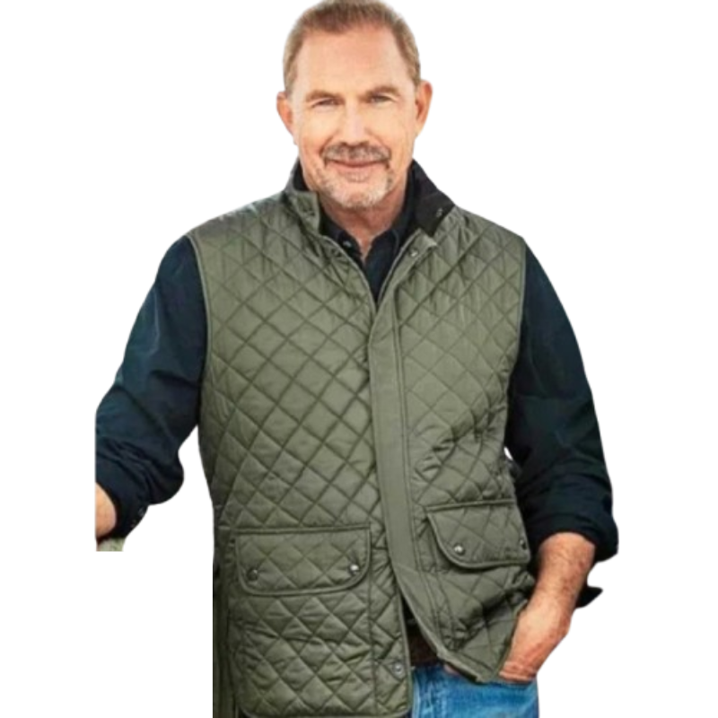 John Dutton Yellowstone Green Quilted Vest