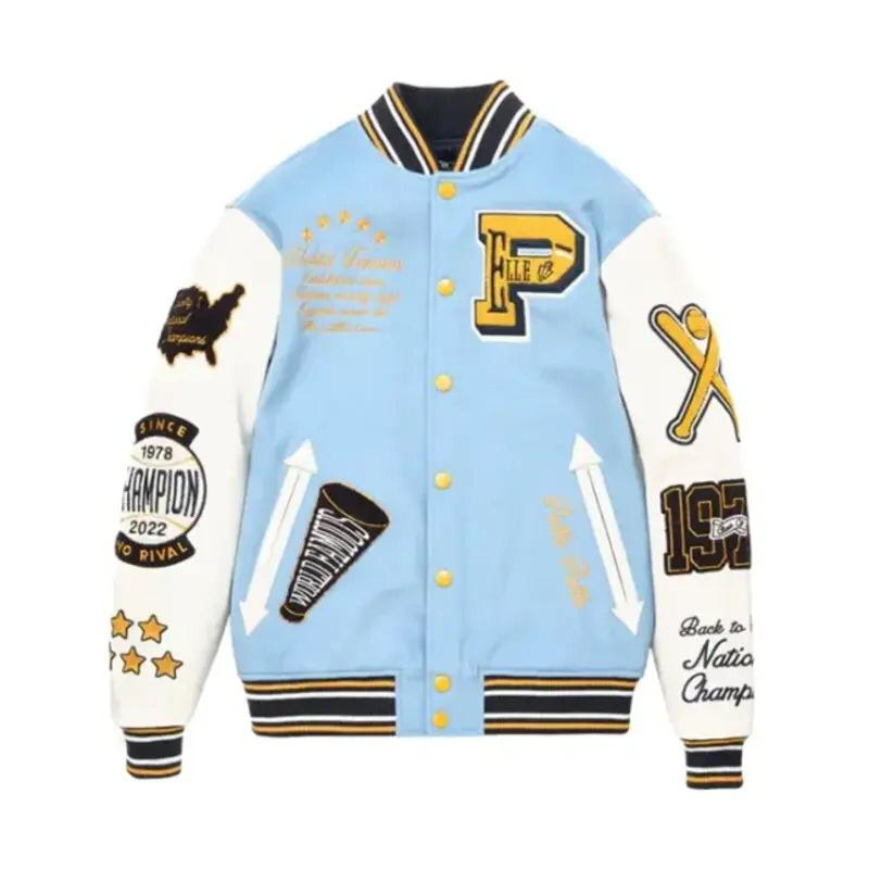 Pelle Pelle Blue Varsity letterman jacket