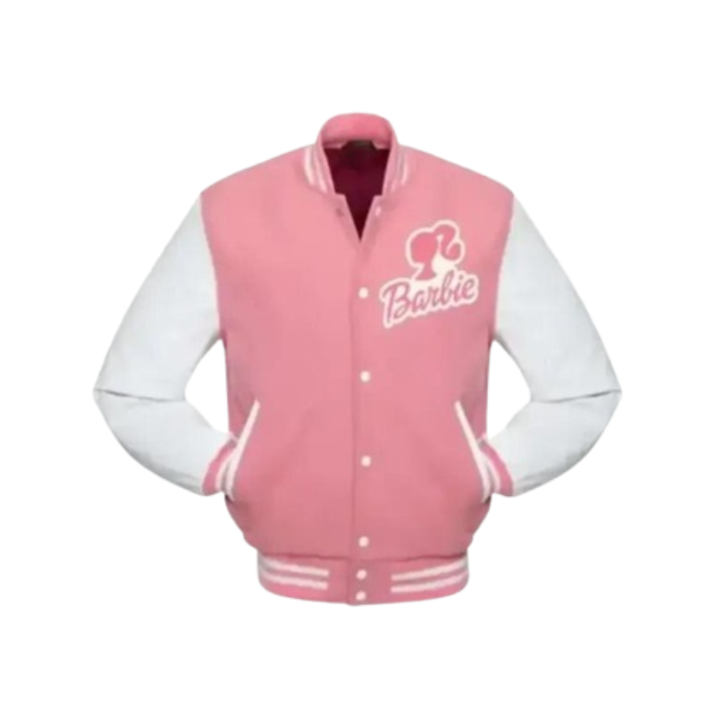 Barbie Pink and White Varsity Jacket