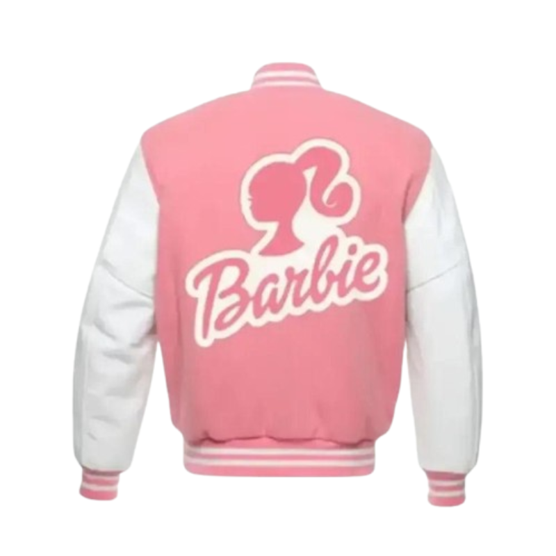 Barbie Pink and White Varsity Jacket