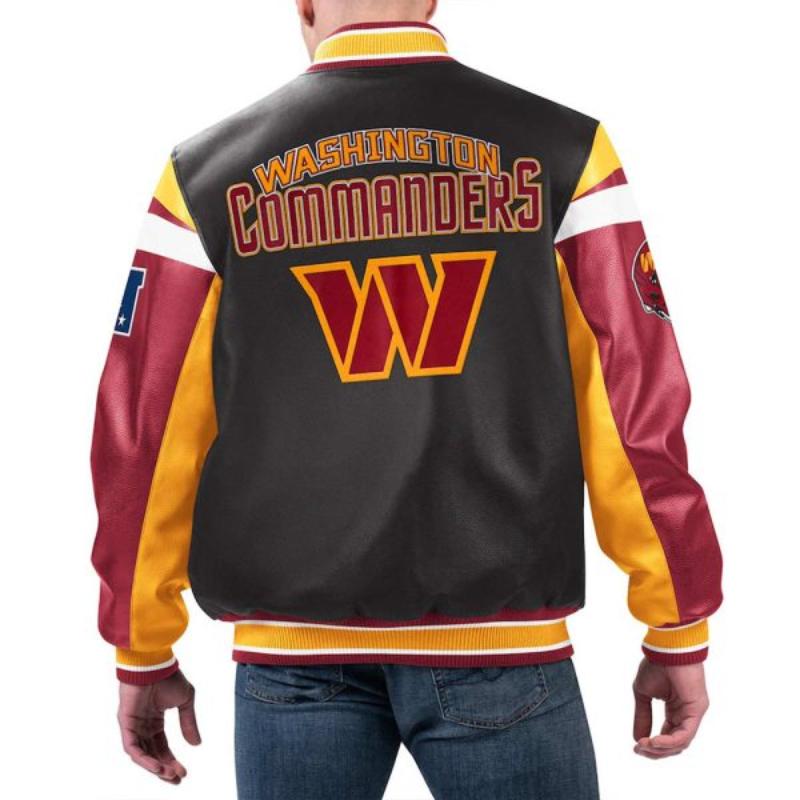 Washington Commanders Leather Varsity Jacket