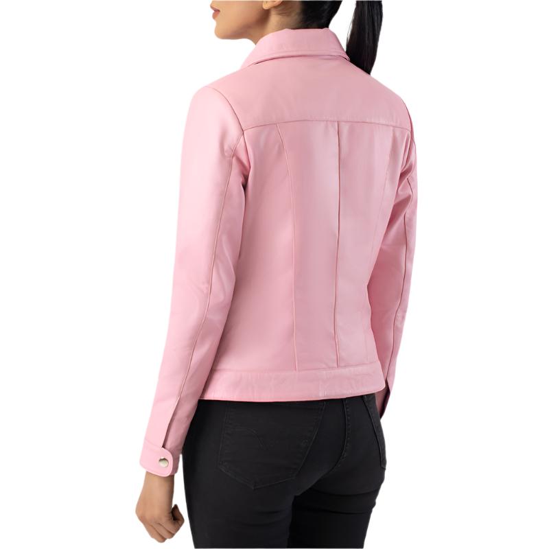 Casual Vixen Pink Leather Jacket