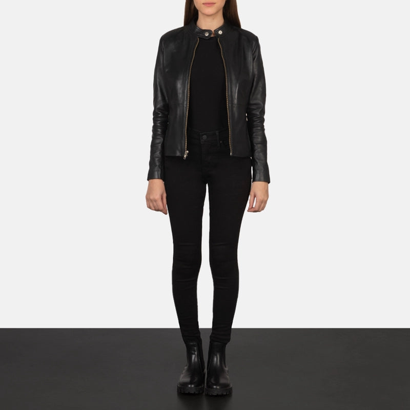 Rave Black Women's Leather Biker Jacket