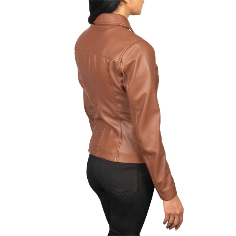 Women's Tomachi Leather Brown Jacket