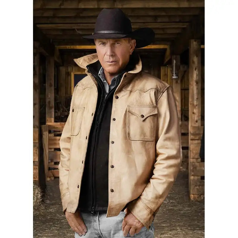 John Dutton Yellowstone Season 5 Leather Jacket