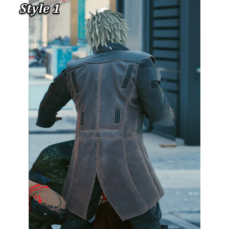 Cyberpunk 2077 Durable Motorcycle Synthetic Leather Biker Coat